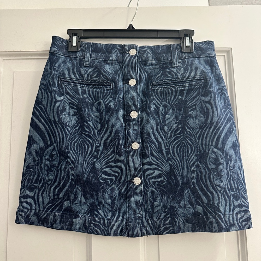 NWOT 7 For All Mankind Zebra Denim Skirt